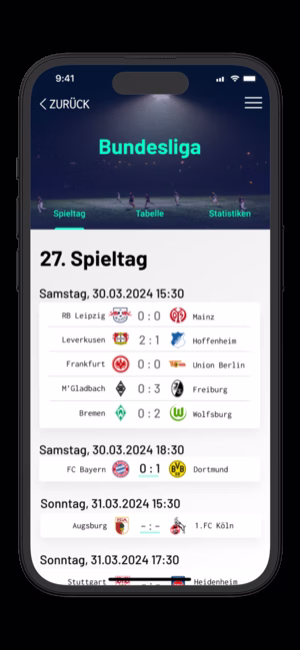 Sport-App: Bundesliga-Spieltag