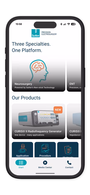 Sutter App: Fachbereiche und Produkte